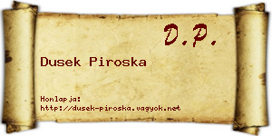 Dusek Piroska névjegykártya
